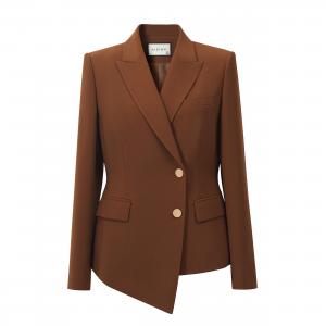 AISION PEAK LAPEL IRREGULAR FRONT HEM BLAZER